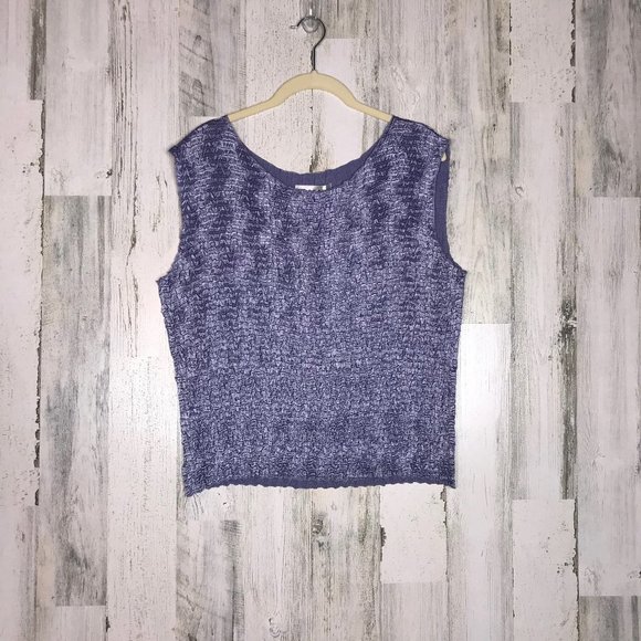 RAFAEL lavender crinkle scrunch popcorn shell top size M - Picture 2 of 5